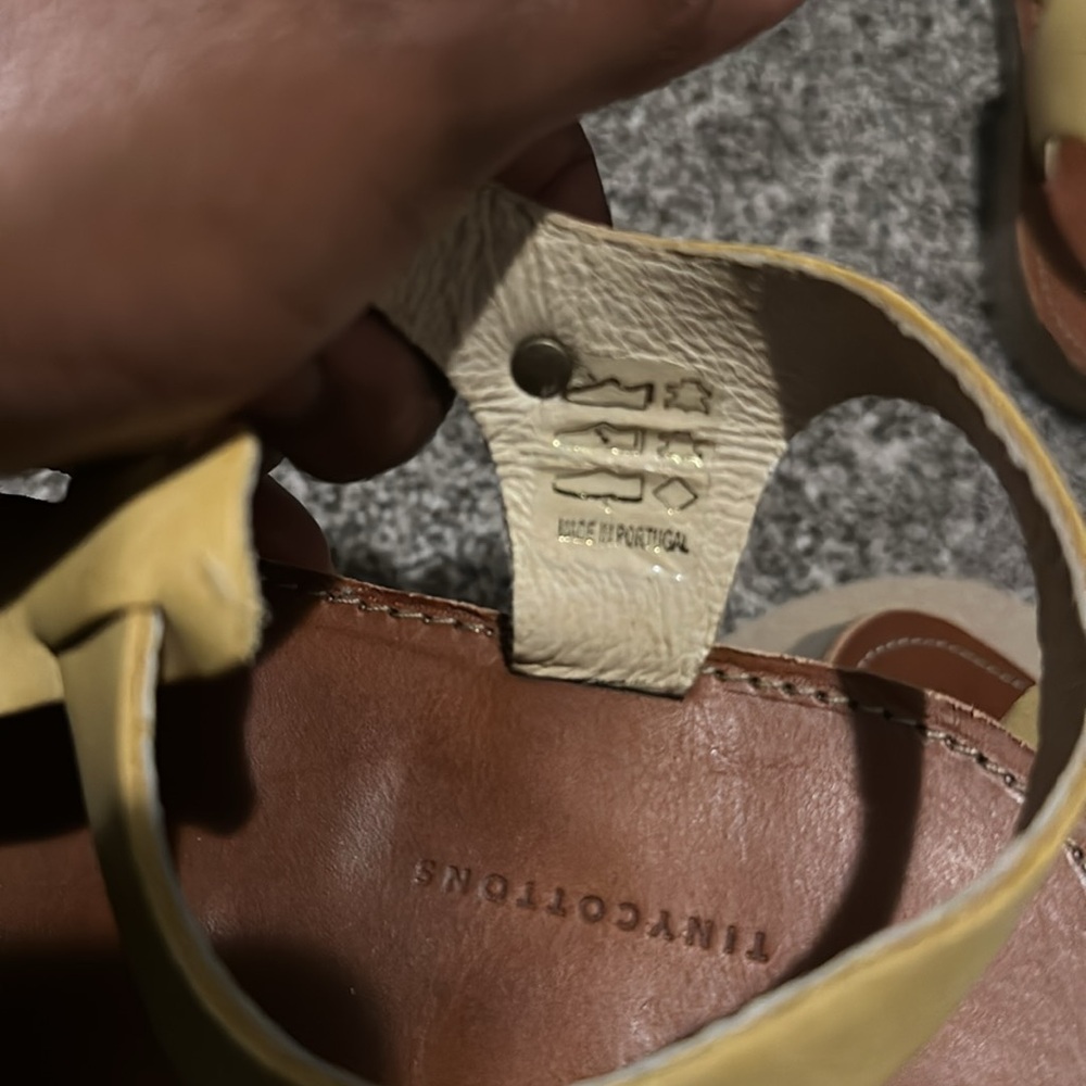 Tiny Cottons Yellow Leather Kids Sandals - Picture 14 of 14
